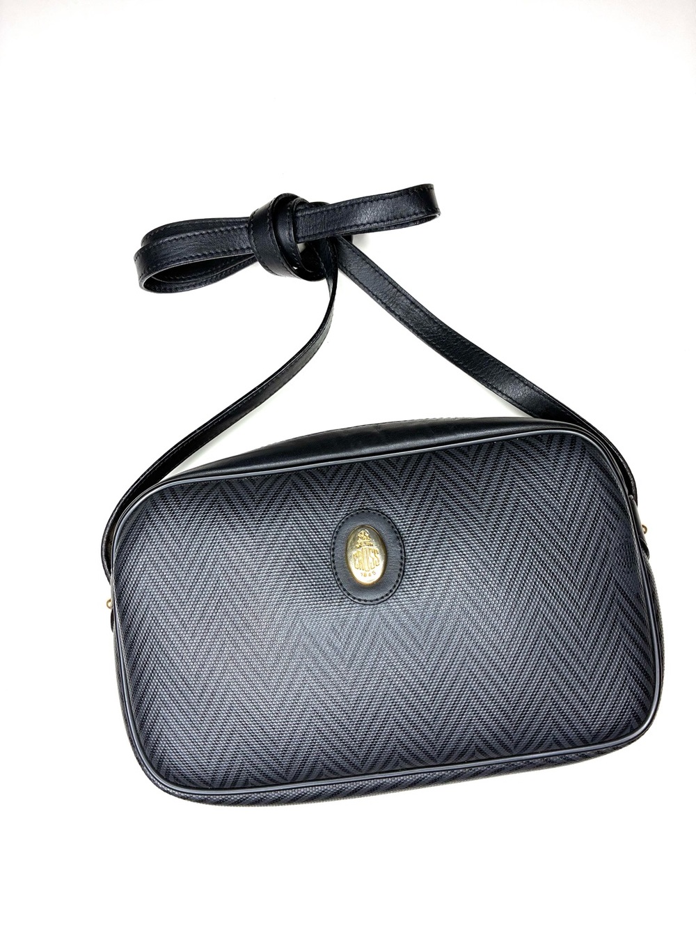 Vintage Mark Cross Chevron Herringbone Crossbody Bag - Made in Italy